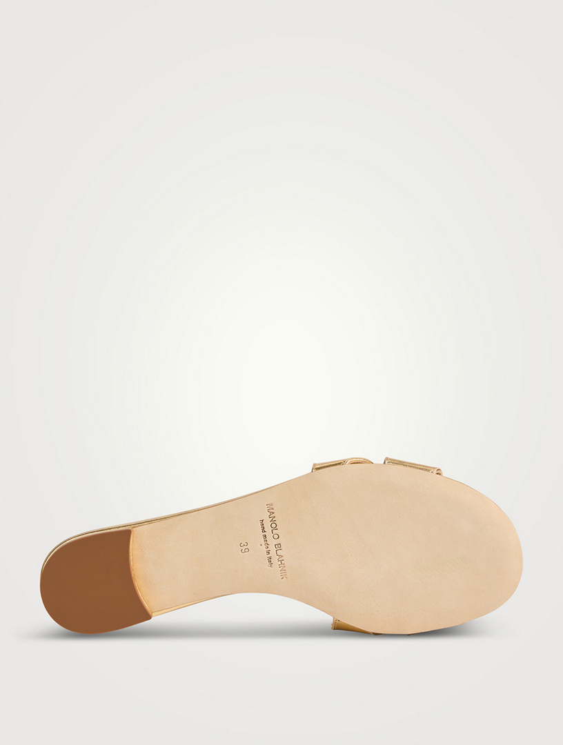 Haribalmu Metallic Leather Mules