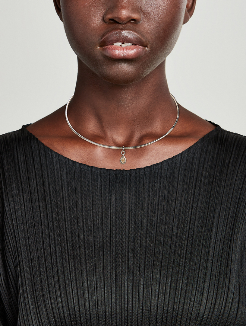 Pear Charm Snake Chain Necklace