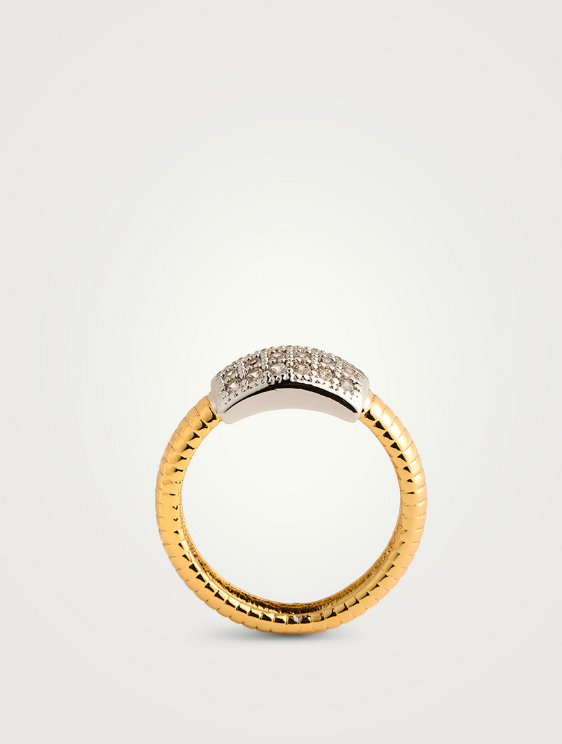 Pavé Dome Snake Chain Ring