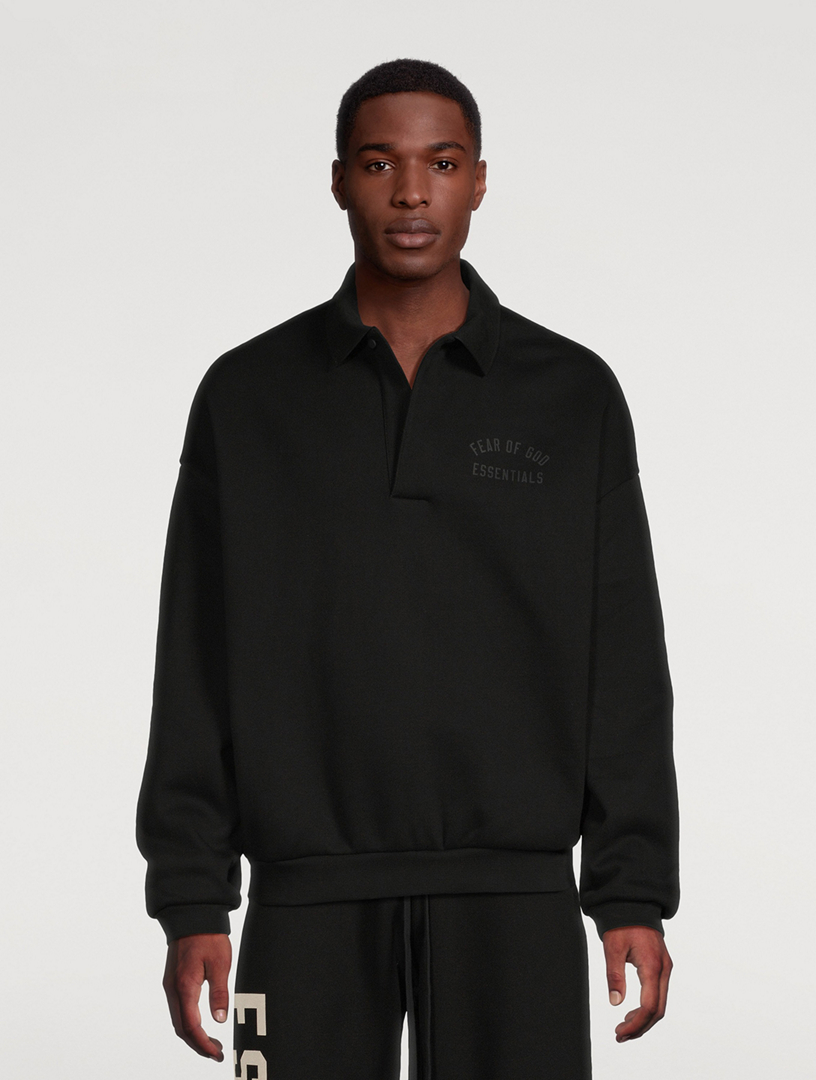 Fear of God ESSENTIALS: Gray Fleece Polo | SSENSE Canada