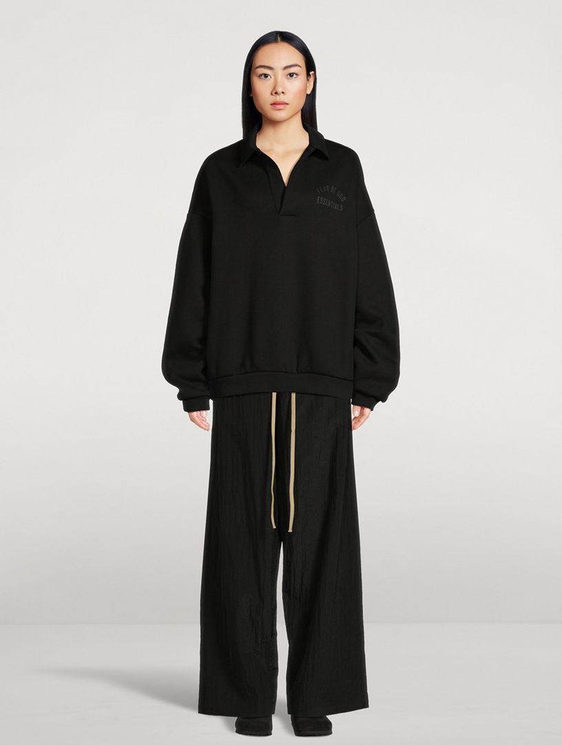 Fear of God ESSENTIALS: Gray Fleece Polo | SSENSE Canada