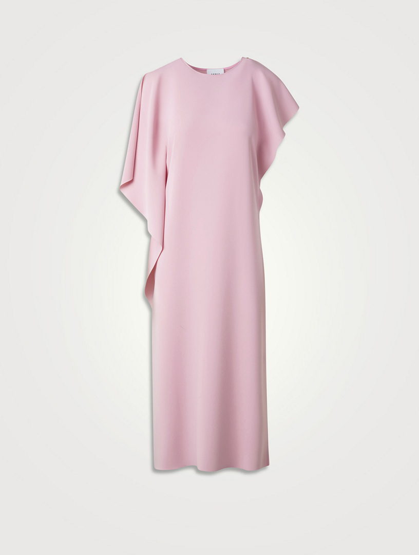 Robe mi-longue drapée asymétrique