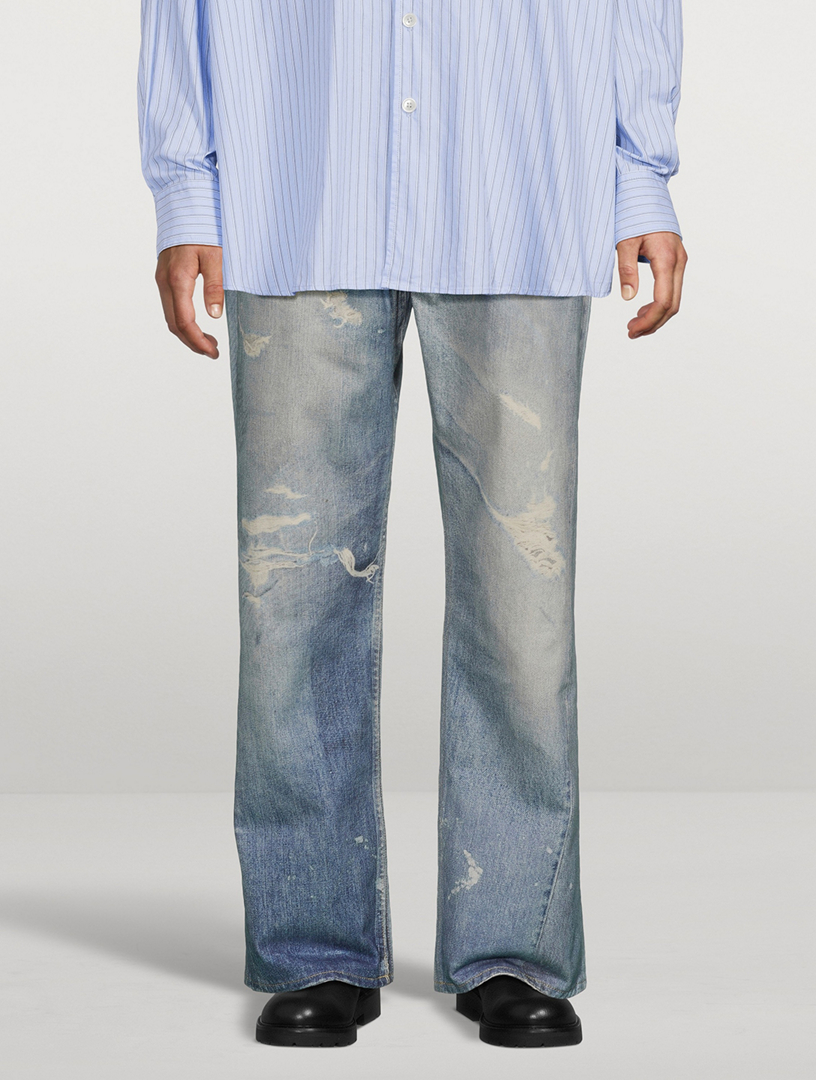 OUR LEGACY third cut trompé l’œil ジーンズ Third Cut trompe l'œil straight jeans in blue - Our Legacy