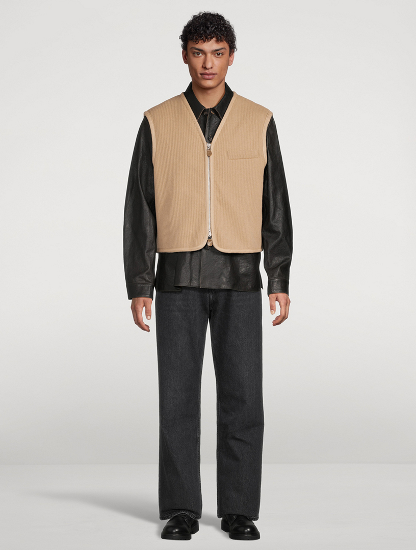 Top Faux Shearling-Lined Vest