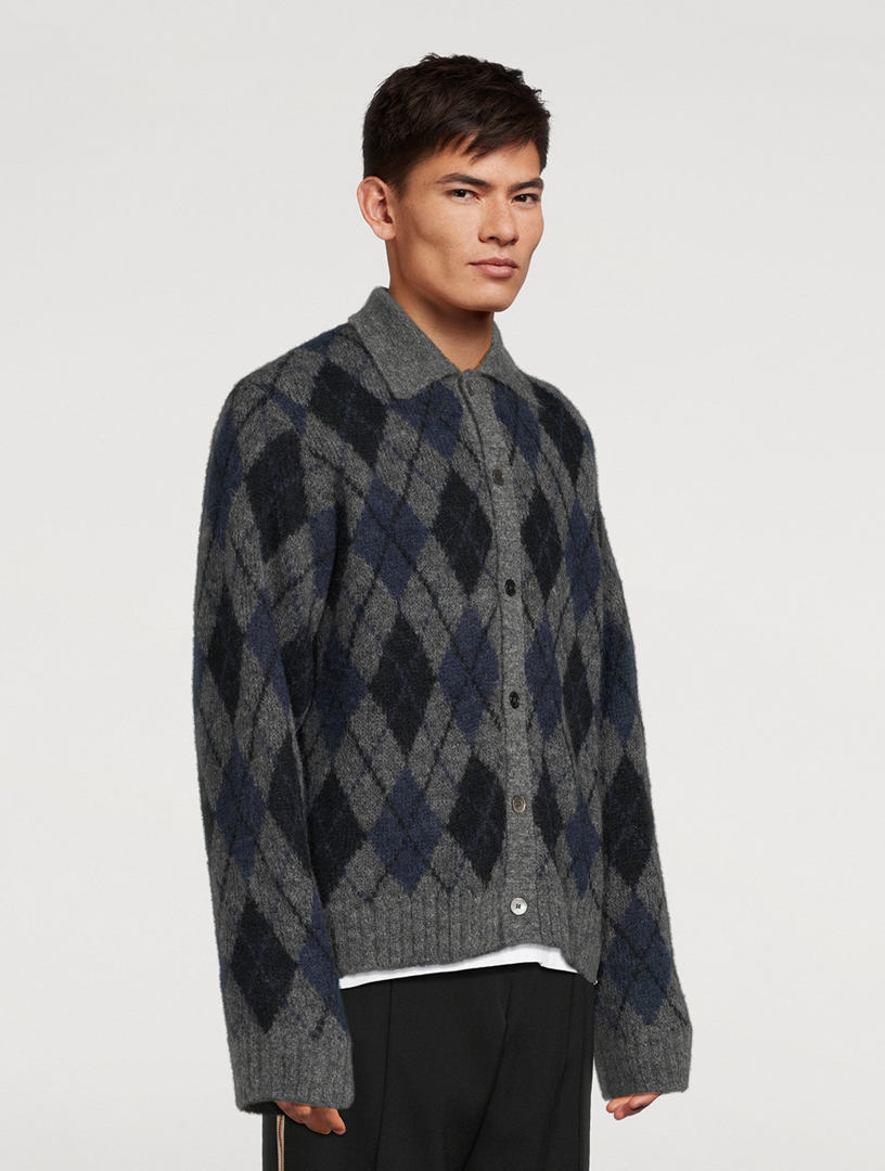 OUR LEGACY Evening Argyle Polo Cardigan | Holt Renfrew