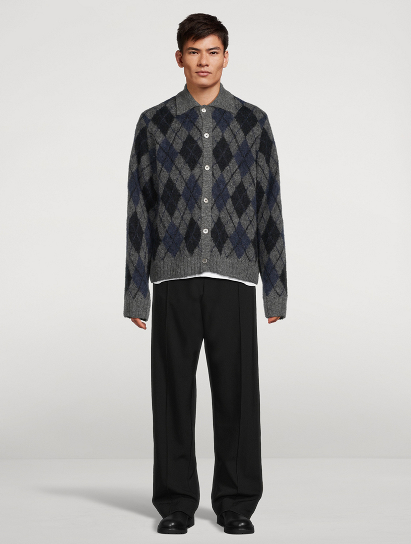 OUR LEGACY Evening Argyle Polo Cardigan | Holt Renfrew