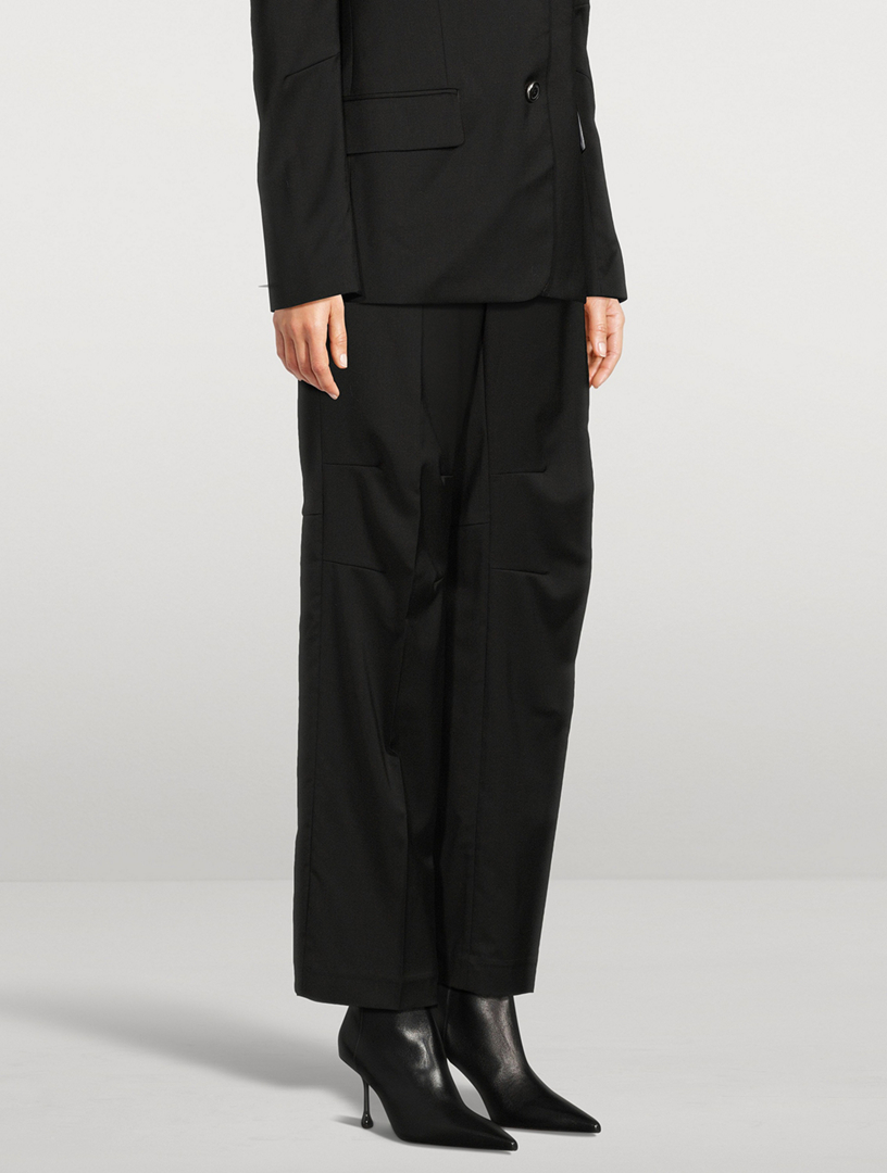 Curved Wool Trousers