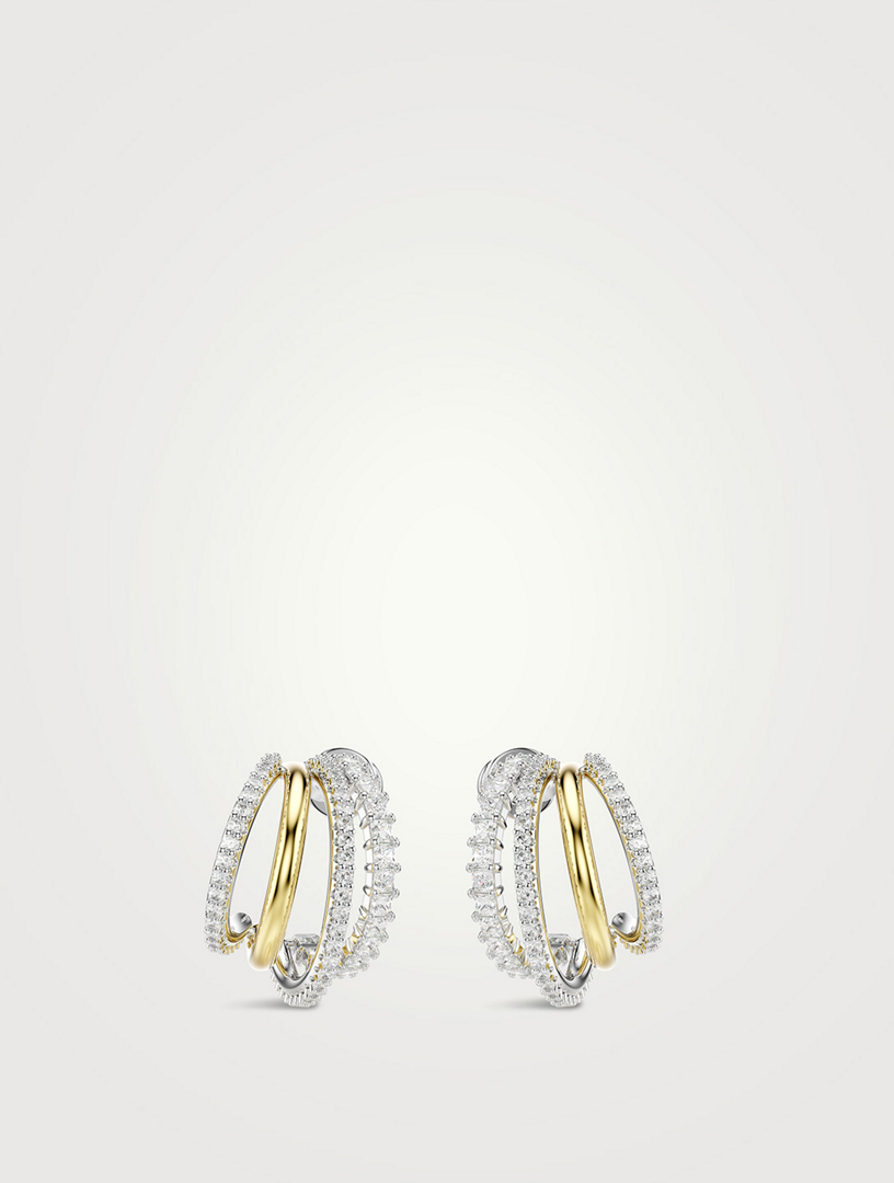 Hyperbola Mixed Cut Crystal Hoop Earrings