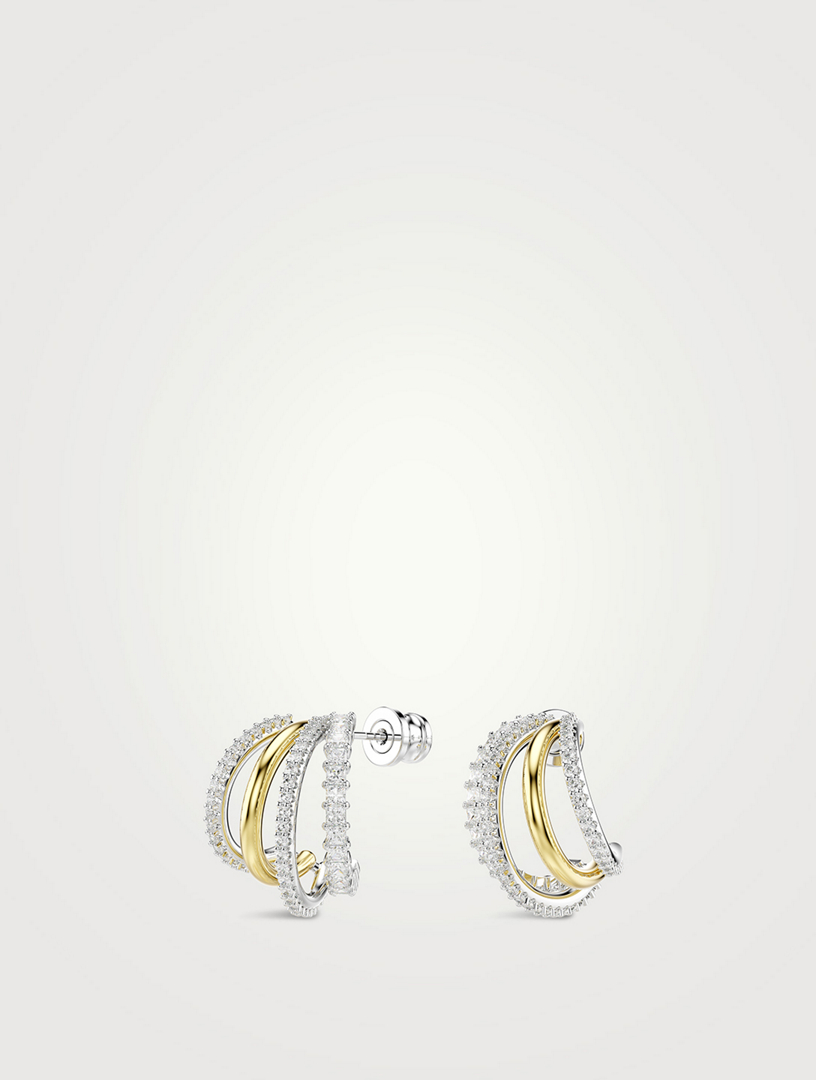 Hyperbola Mixed Cut Crystal Hoop Earrings