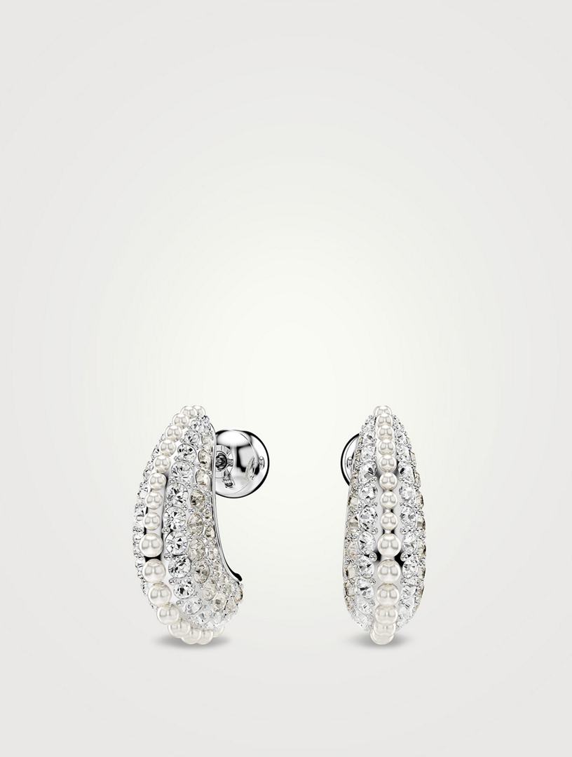 Sublima Crystal And Crystal Pearl Drop Earrings