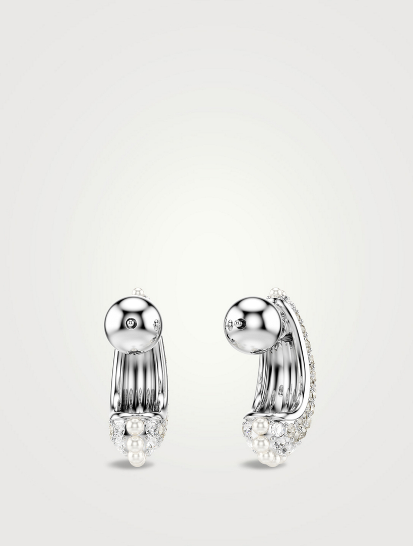 Sublima Crystal And Crystal Pearl Drop Earrings