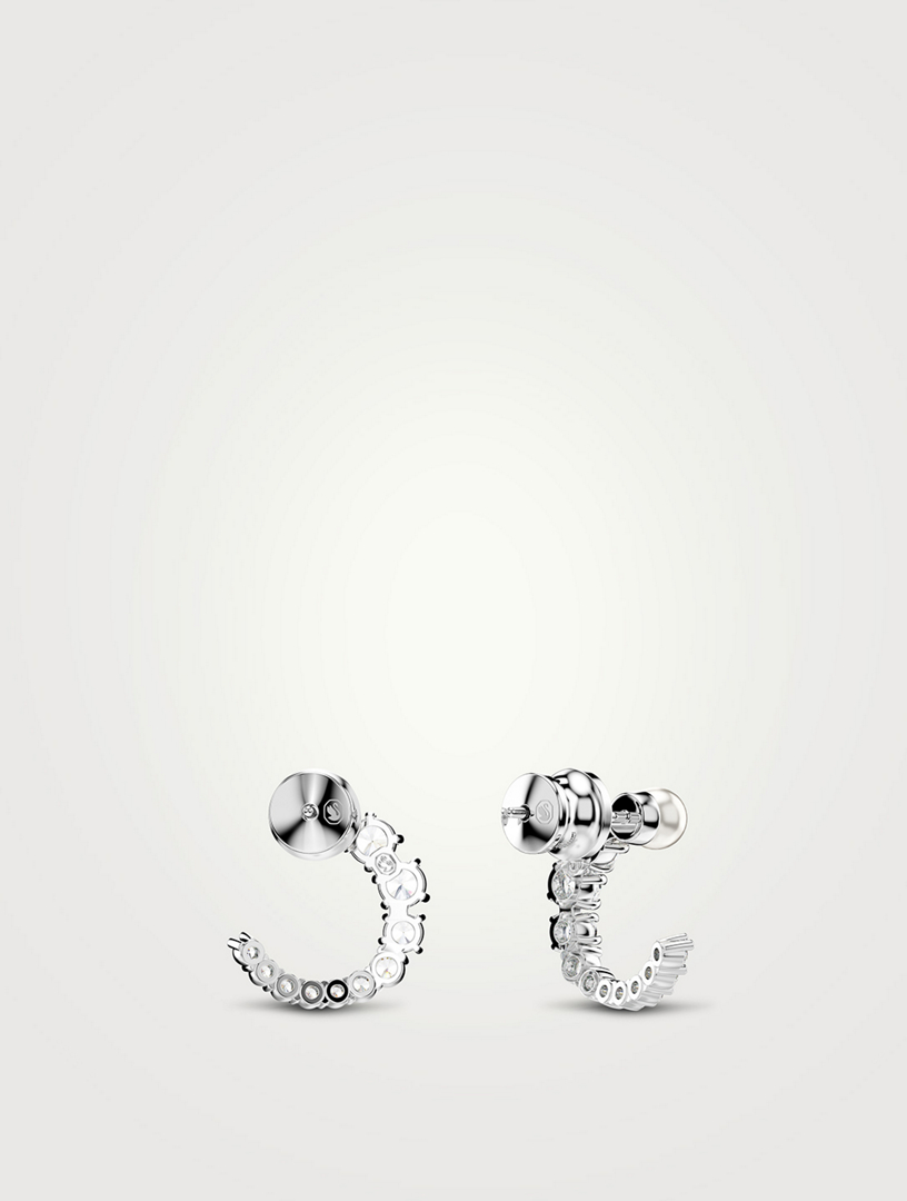 Matrix Crystal And Crystal Pearl Hoop Earrings