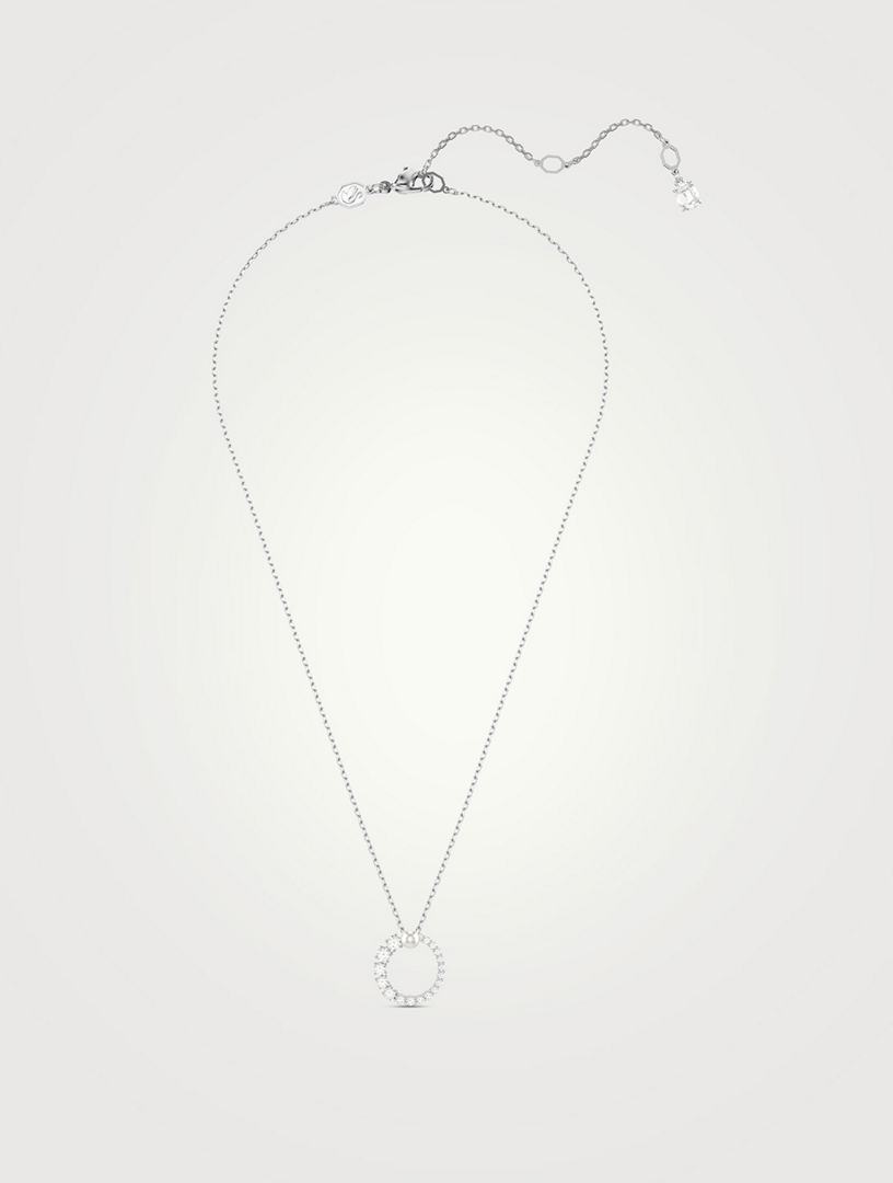 Matrix Crystal Pearl And Crystal Pendant Necklace