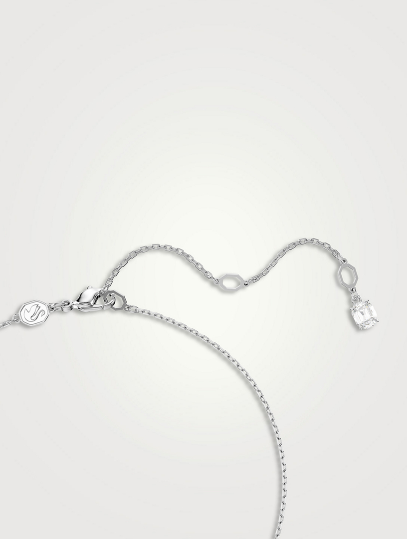 Matrix Crystal And Crystal Pearl Necklace And Stud Earrings Set