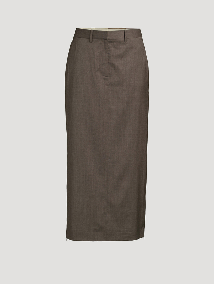 Wool Column Skirt