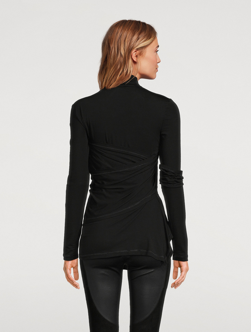 Draped Jersey Turtleneck