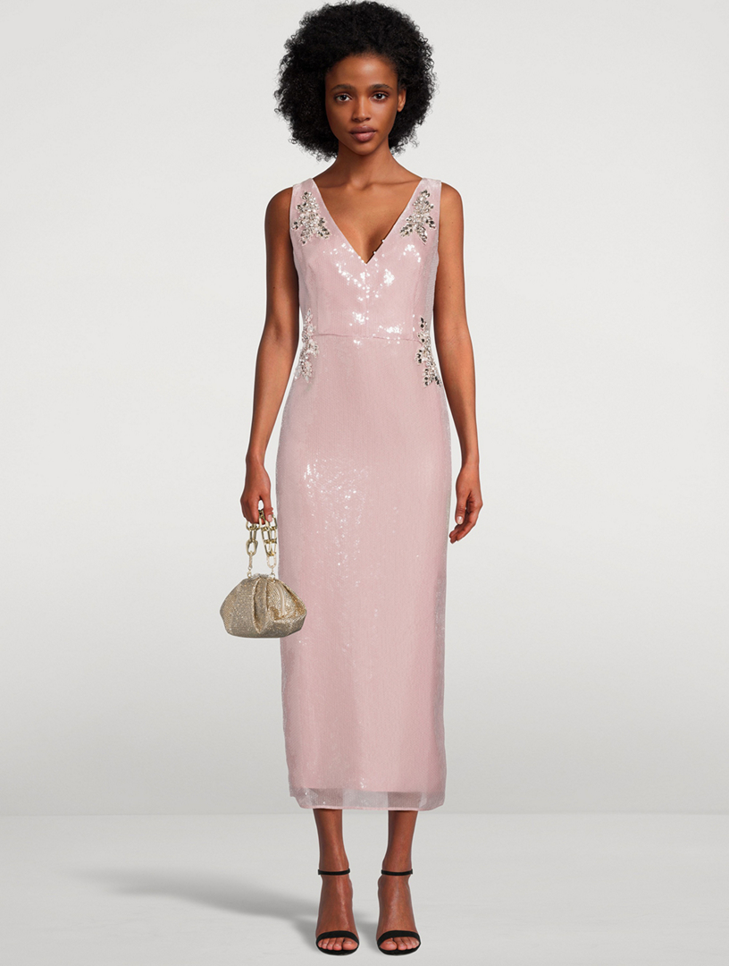 erdem pink sequin dress Erdem Embellished Off-the-shoulder Silk-chiffon Gown - Women - Pink Dresses