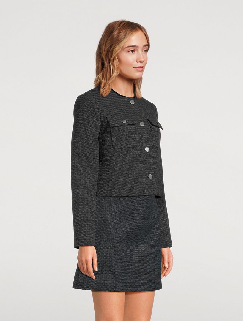 Plush Tweed Cardigan Jacket