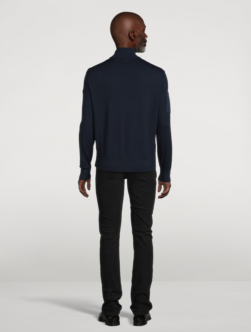Wool Hybrid Zip Sweater