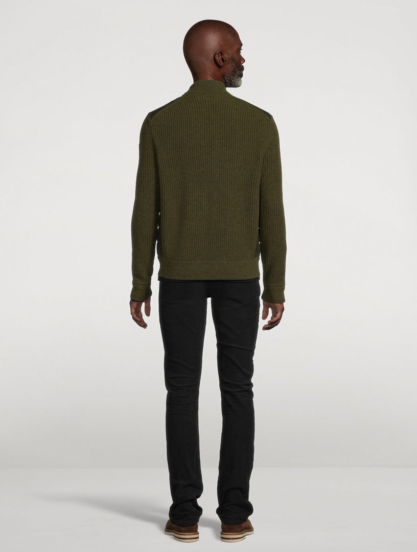 Wool And Cashmere Hybrid Zip Sweater