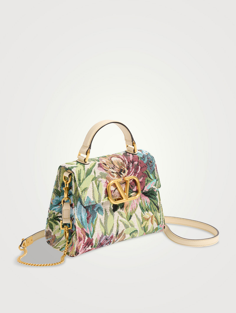 VALENTINO GARAVANI Small VSling Floral Jacquard Top Handle Bag