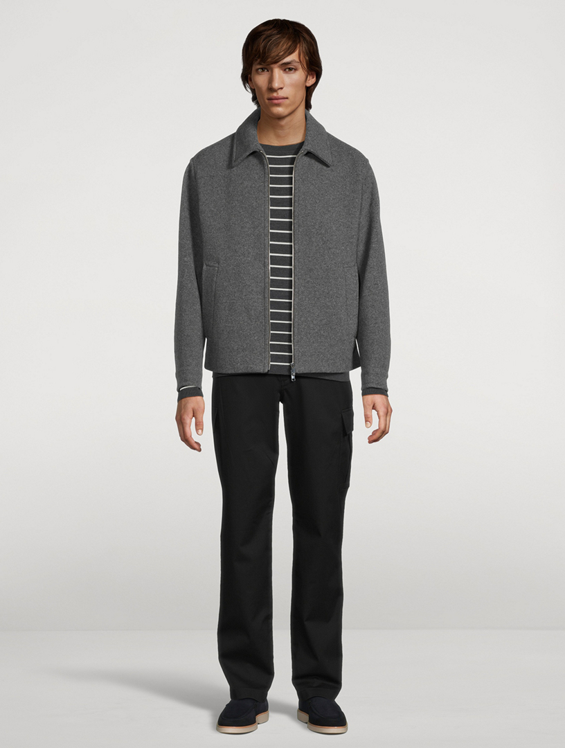 ジャケット・アウター EMPORIO ARMANI MELTON WOOL ZIP JACKET Giorgio Armani Long Wool Zip-Up Jacket | Saks Fifth Avenue