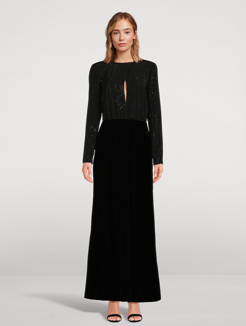 Mixed-Media Maxi Dress