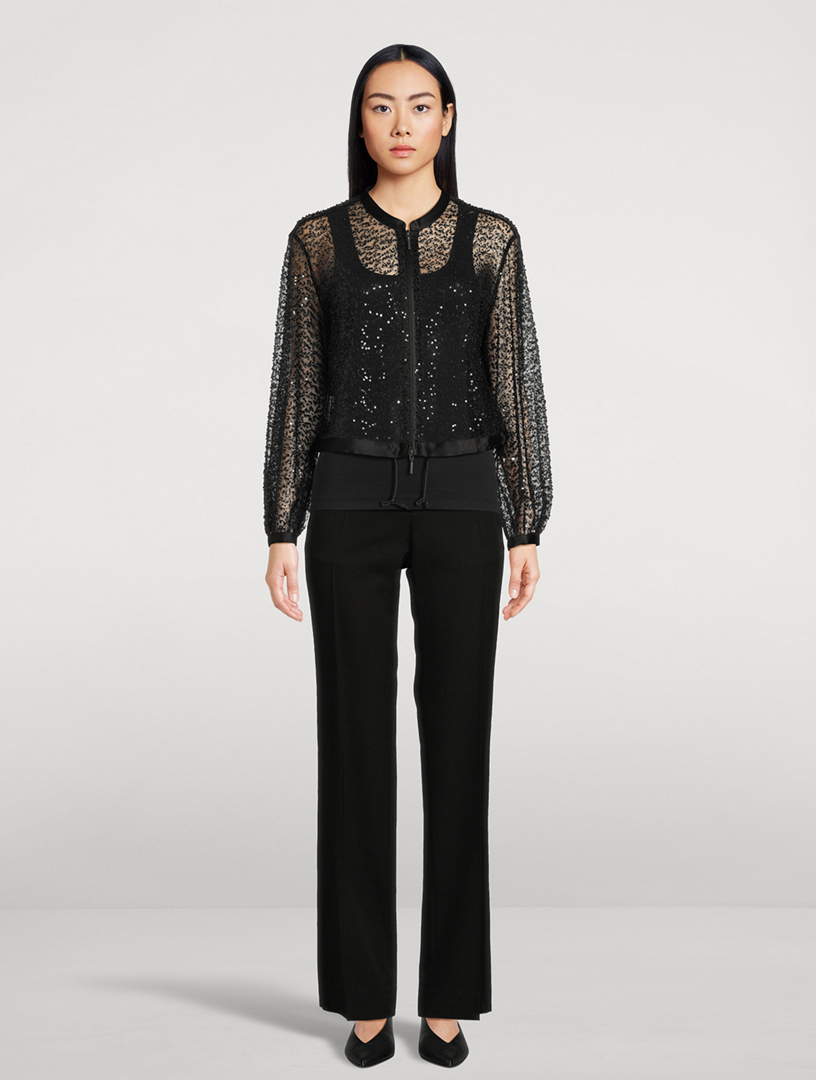 Sequin-Embellished Tulle Jacket