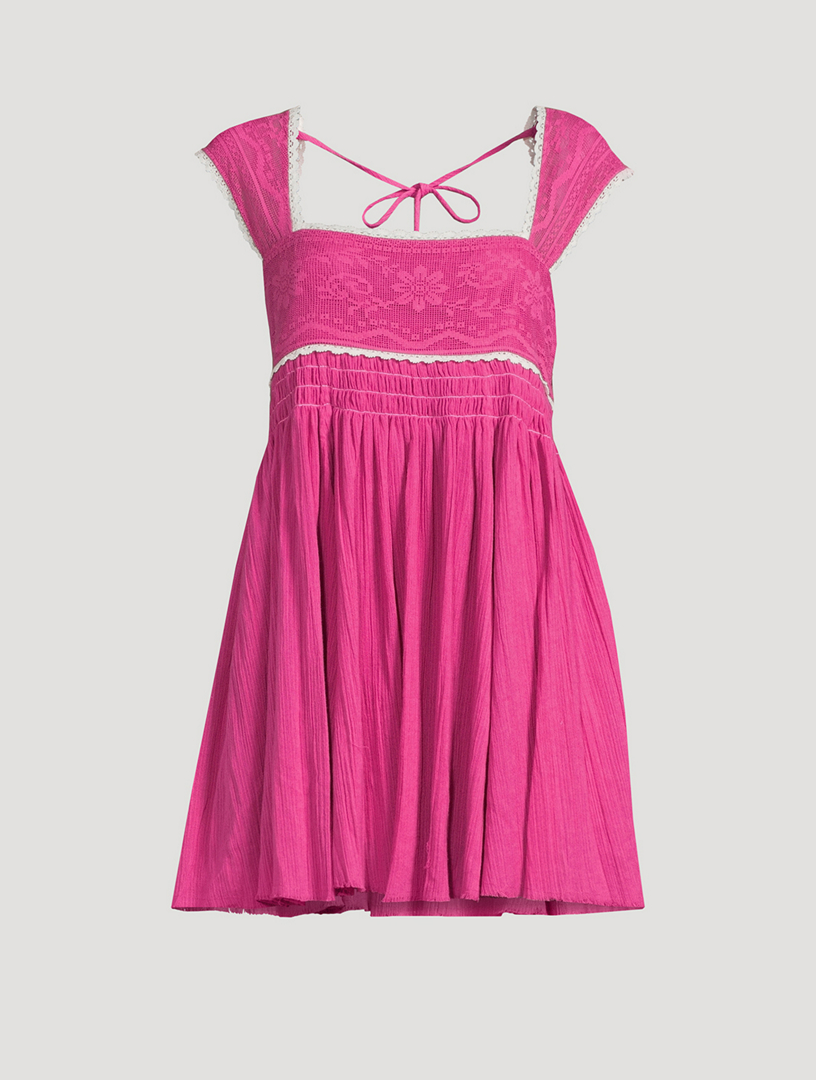 knee length dresses for ladies Heartland Pleated Denim Mini Dress – VICI main image 0
