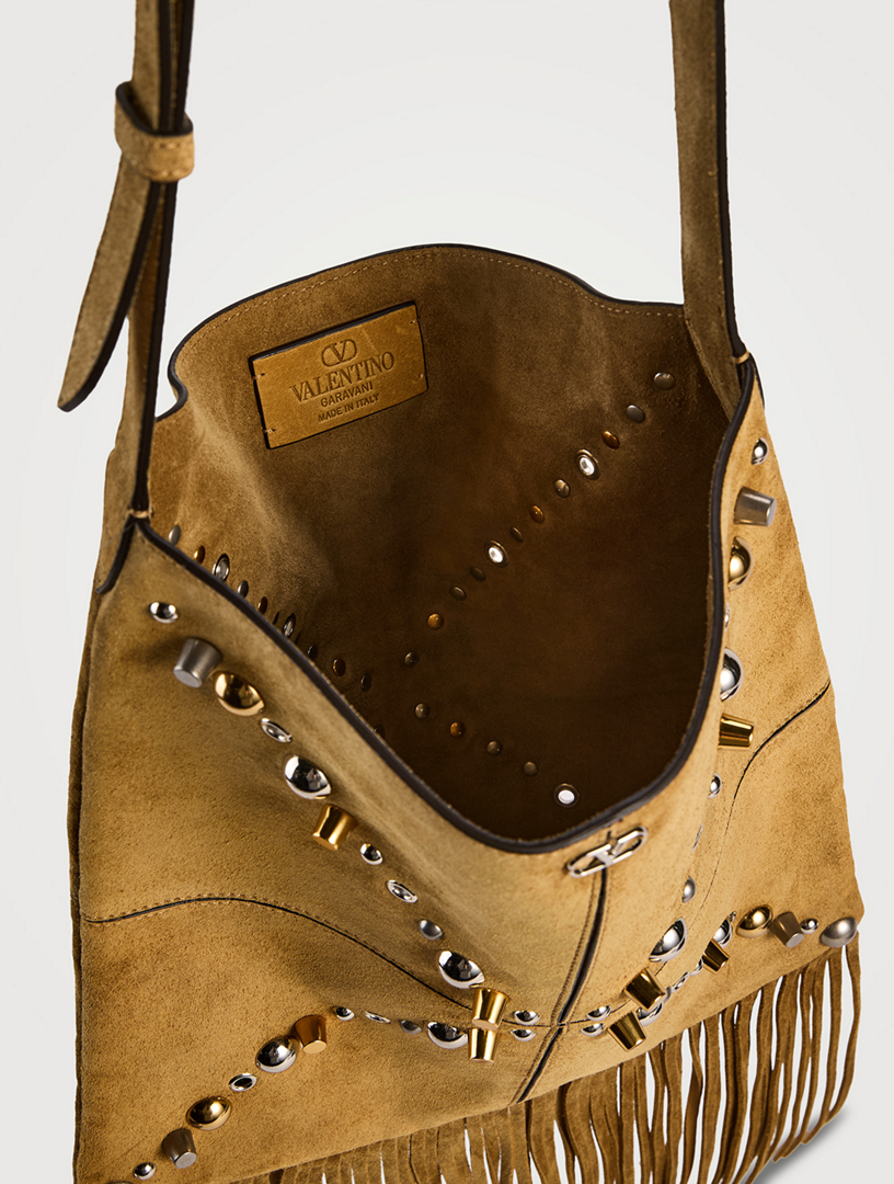VALENTINO GARAVANI Nellcôte Suede Fringed Crossbody Bag