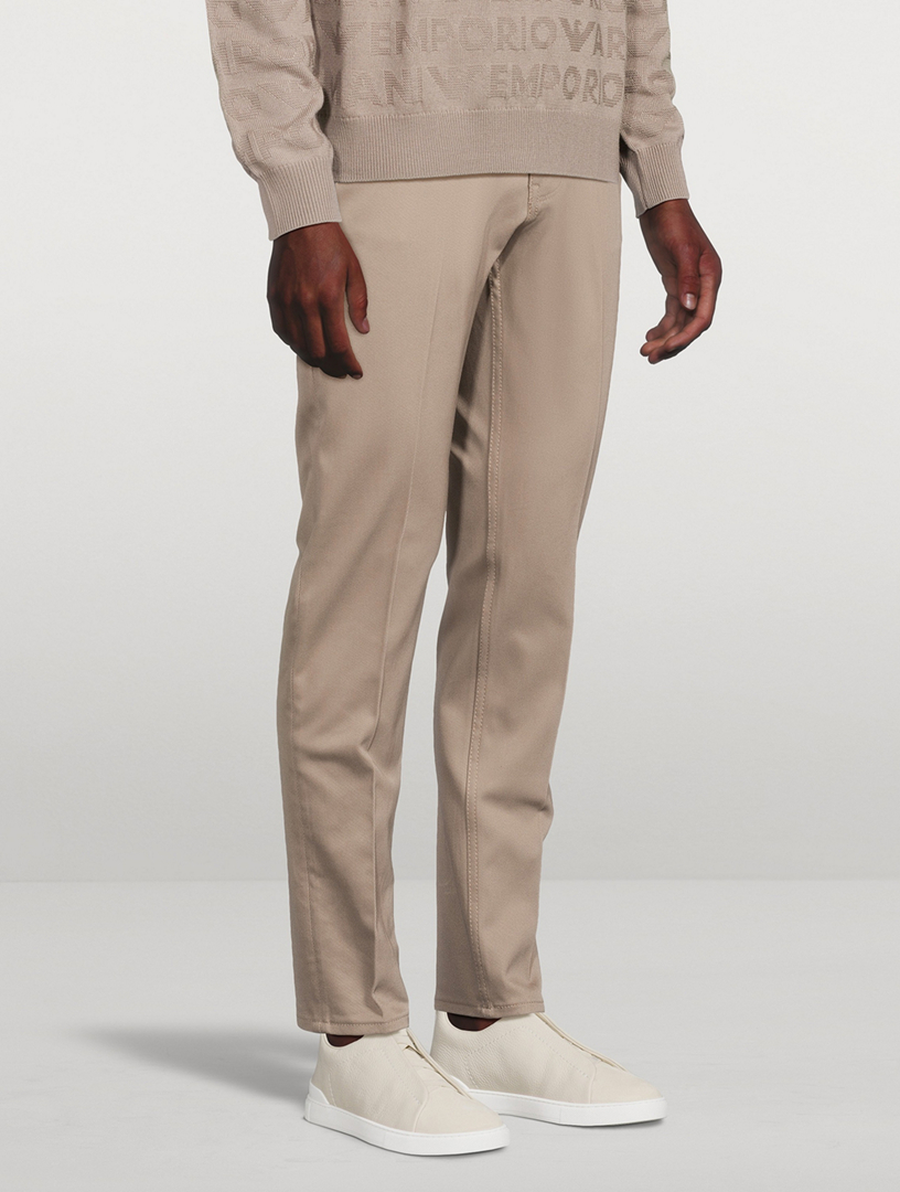Low-Rise Slim Straight Denim Pants
