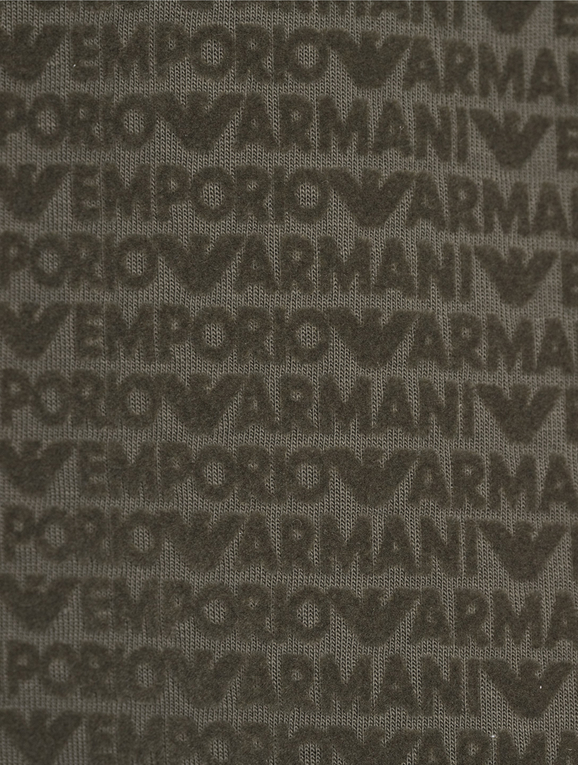 Velvet Flocked Zip Hoodie Logo Print