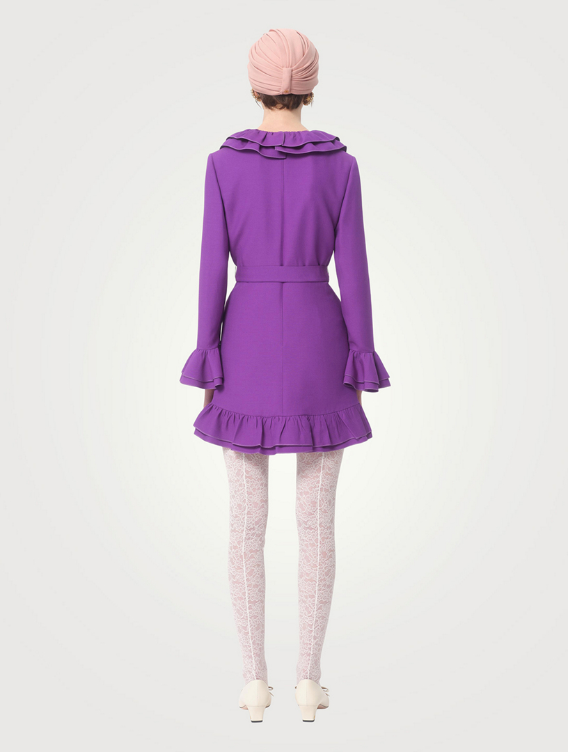 Ruffled Crêpe Couture Mini Dress