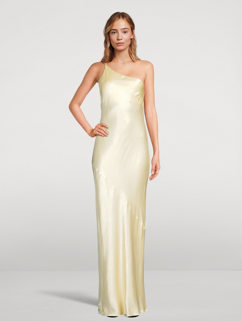 SHONA JOY La Lune One-Shoulder Satin Gown | Holt Renfrew