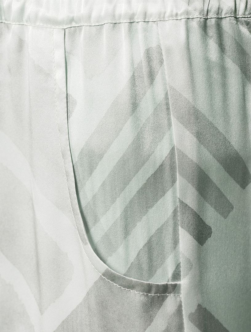 Silk Trousers Brush Print