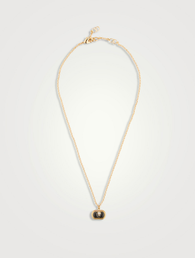 VALENTINO GARAVANI Ovalette Crystal VLogo Necklace | Holt