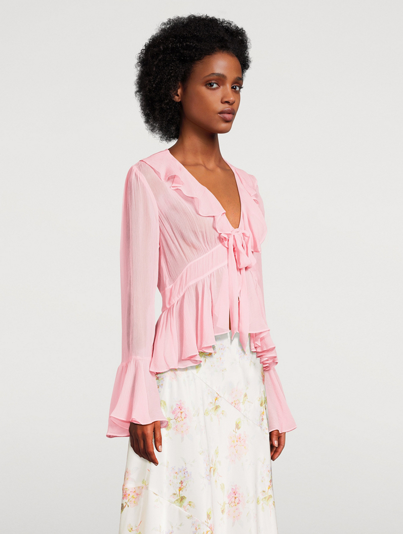 LOVESHACKFANCY Ovidia Ruffled Blouse | Holt Renfrew
