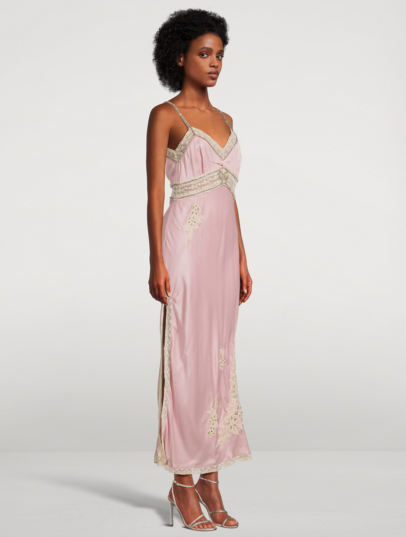 LOVESHACKFANCY Valea Embellished Slip Dress Holt Renfrew