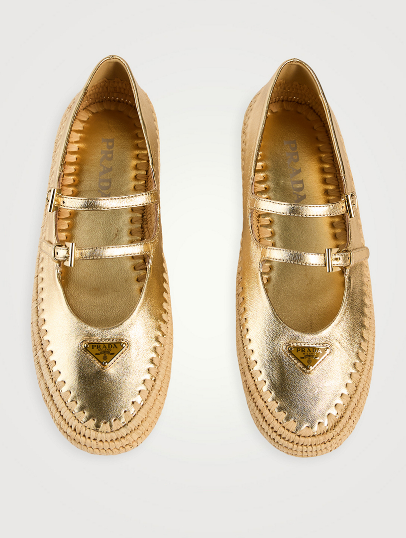 【関税&送料込】Prada Pastel Yellow Leather Ballerinas Leather ballet flats Prada Yellow size 39 EU in Leather