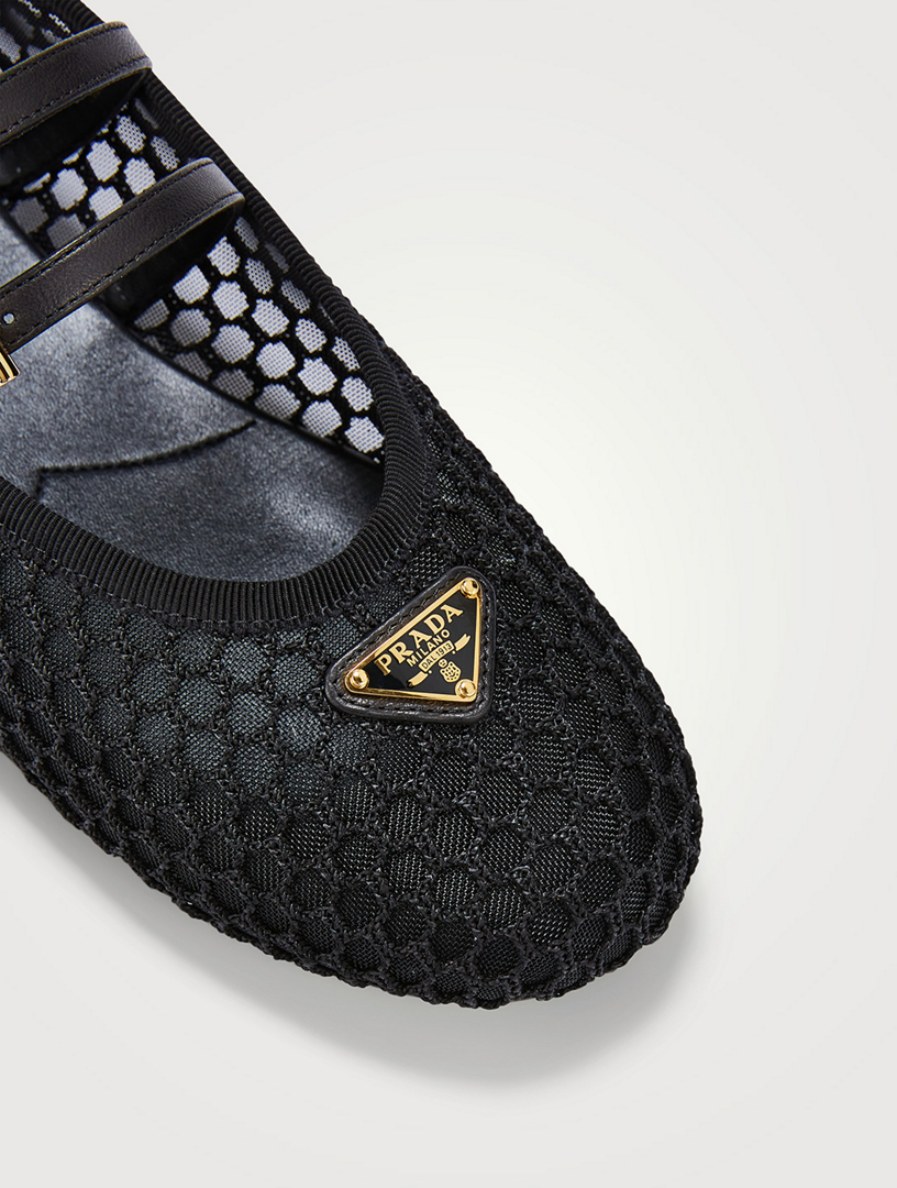 PRADA Mesh Mary Jane Ballet Flats | Holt Renfrew