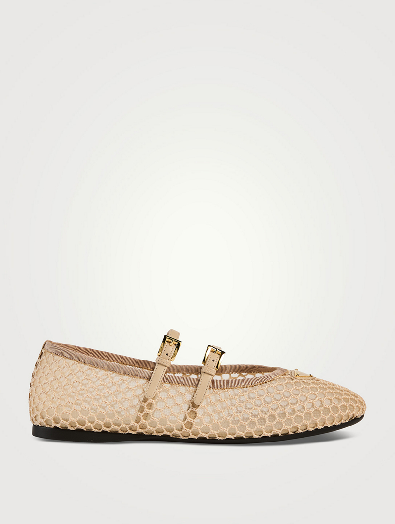 Mesh Mary Jane Ballet Flats