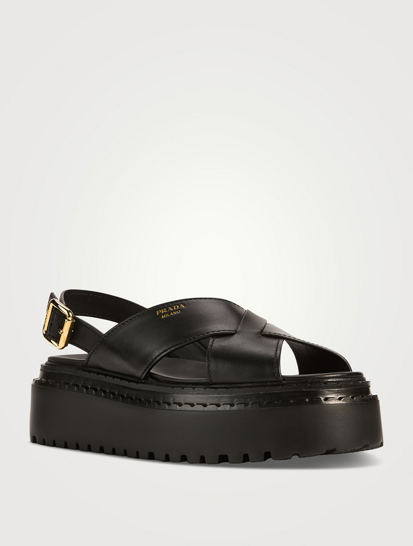 【PRADA】LEATHER SANDALS PRADA Leather Platform Sandals | Holt Renfrew