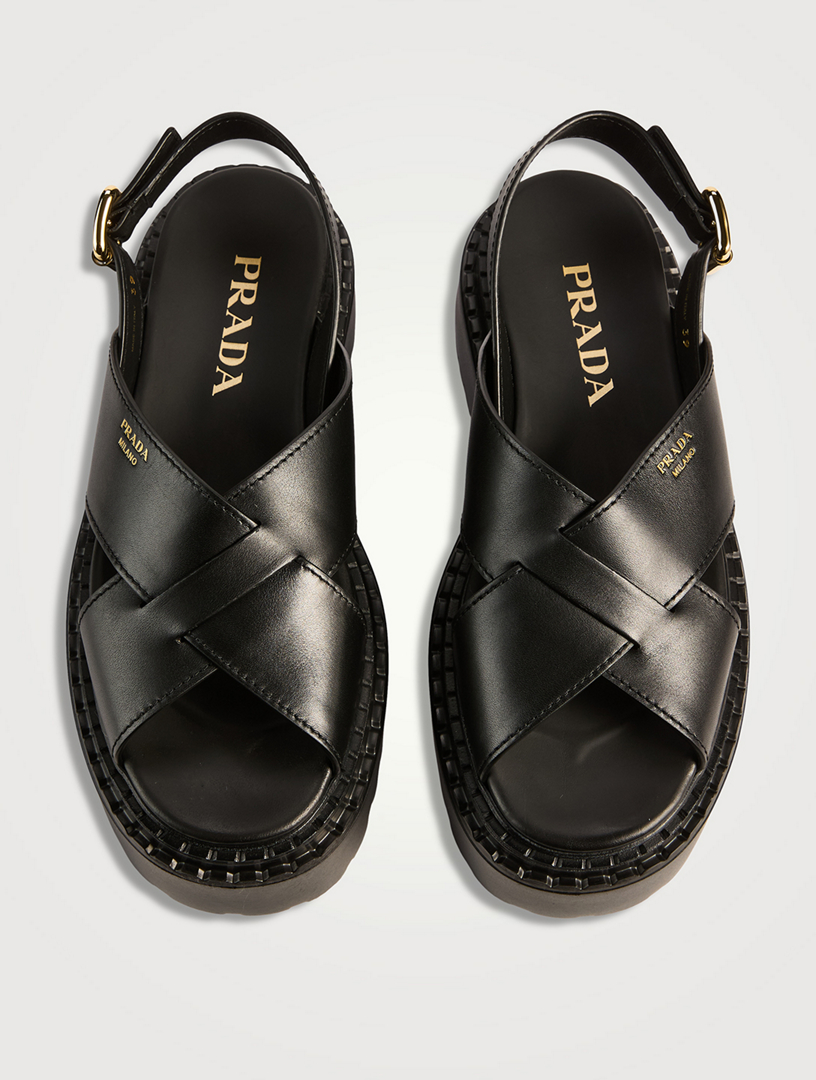 PRADA Leather Platform Sandals | Holt Renfrew
