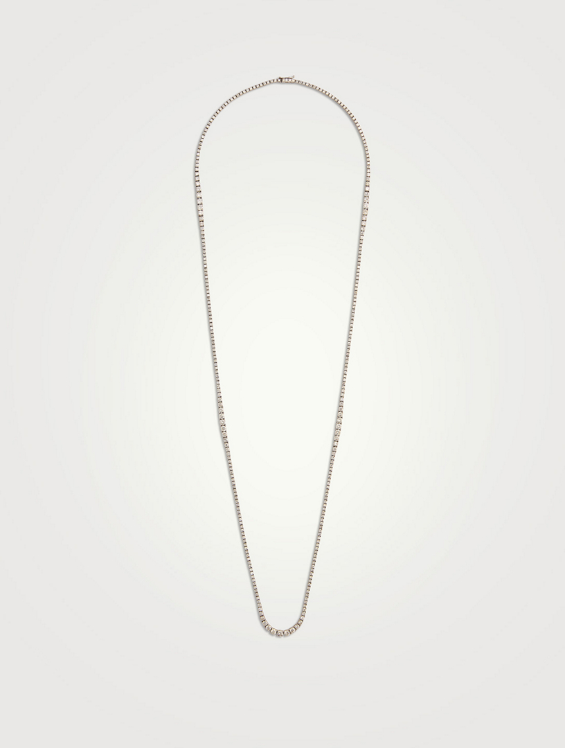 Estate 18K White Gold Graduated Diamond Tennis Necklace