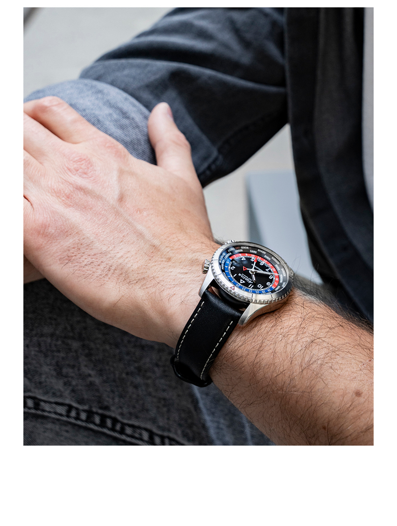 ALPINA Startimer Pilot Stainless Steel Leather Strap Watch Holt