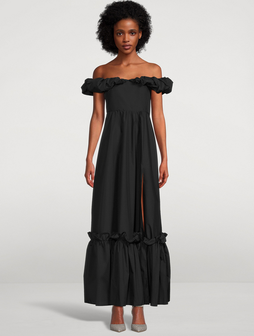 love shack fancy off the shoulder dress Emie Off The Shoulder Midi Dress by LoveShackFancy