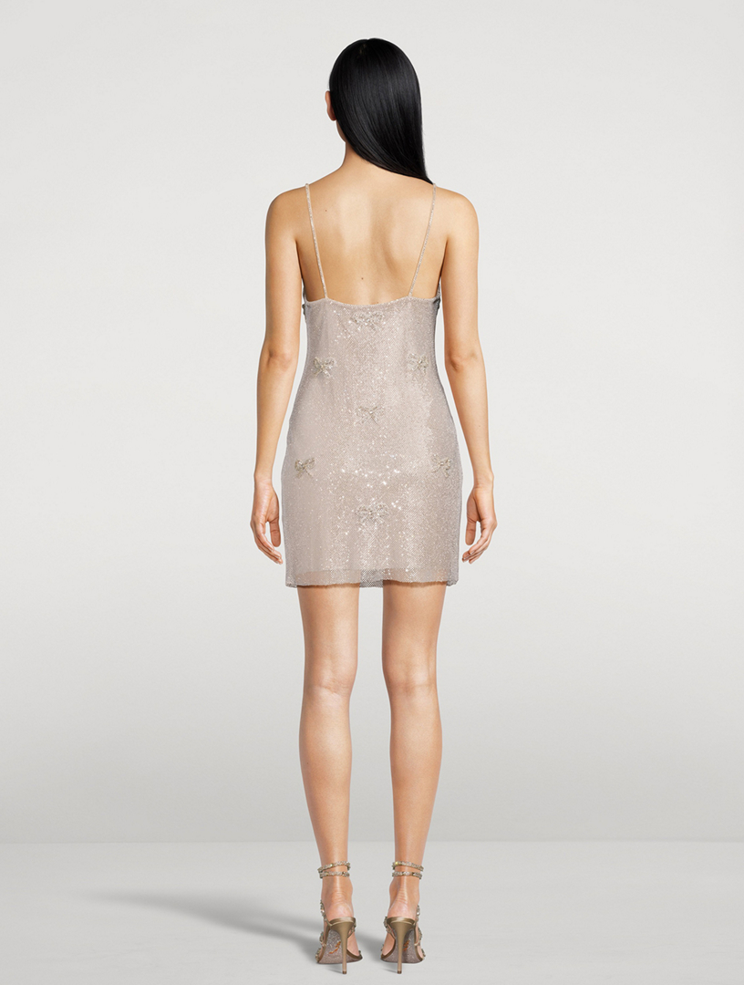 Whilden Crystal Bow-Embellished Sequin Mini Dress