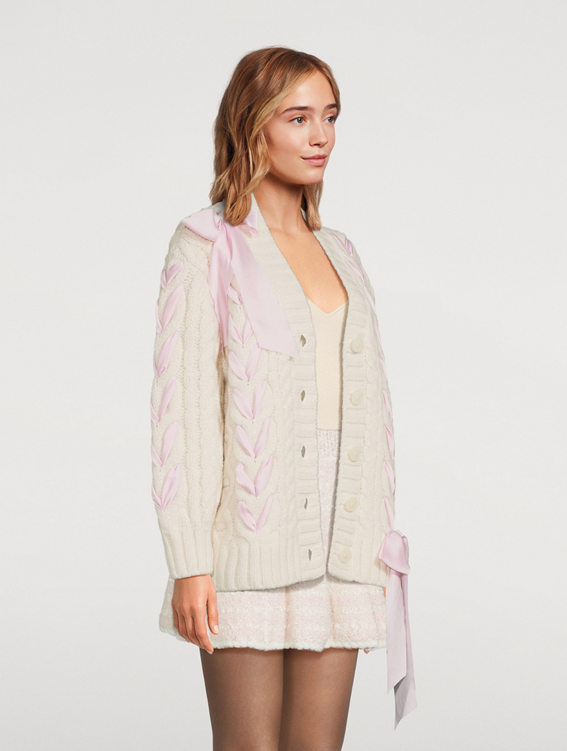 LOVESHACKFANCY Kassius Ribbon-Trimmed Cardigan | Holt Renfrew
