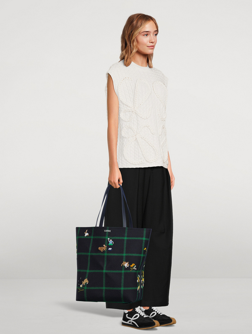 LOEWE Loewe x Suna Fujita XL Puzzle Fold Tartan Tote Bag | Holt