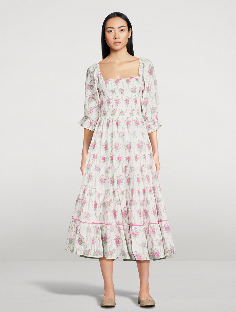 LOVESHACKFANCY Rigby Midi Dress In Floral Print Holt Renfrew